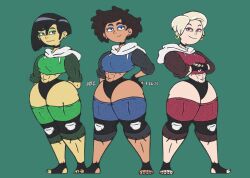 3girls amphibia artist_request disney milf mrs._boonchuy mrs._waybright mrs._wu oum_boonchuy tagme thick_thighs unrealistic_proportions