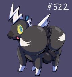 absurd_res anus ass balls big_balls big_butt blitzle equid equine equine_anus feral generation_5_pokemon genitals hi_res horse looking_at_viewer looking_back male mammal nintendo pokemon pokemon_(species) solo tepigfan101