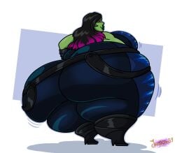 1girls ass ass bbw big_ass bottom_heavy fat fat_ass female gamora green_skin guardians_of_the_galaxy huge_ass johndraw54 marvel massive_ass morbidly_obese obese overweight solo ssbbw