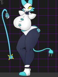 2d big_ass big_breasts breast_expansion clothed color deltarune female female_only it_me_dark robot robot_girl tagme tasque_manager_(deltarune) undertale_(series)