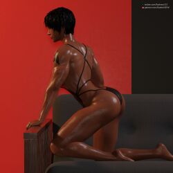 1girls 3d 3d_(artwork) 3d_model absurd_res ass athletic_female big_ass big_butt black_hair blender blender_(software) brown-skinned_female brown_skin dark-skinned_female dark_hair dark_skin female female_only fit_female hi_res highres muscular_arms muscular_back muscular_female muscular_thighs overwatch overwatch_2 pharah radmon222 self_upload short_hair simple_background solo solo_female swimsuit tattoo wet wet_body wet_hair