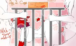 1girls 2boys 2boys1girl anthro anthro_on_anthro art_request backshots breasts cage caged catgirl catmaid_(localartmaid) challenge cum cum_in_ass cum_in_mouth cum_inside cumdrip double_penetration eyes_rolling_back furry giving_head huge_breasts human human_on_anthro human_penetrating humanoid_penis inktober kemono kinktober kinktober_2023 knotted_penis localartmaid maid_headdress mouth_full_of_cock mouthful page_3 sign simple_background sound_effects spitroast swallowing swallowing_cum swallowing_sounds tag_team text thick_thighs tits_out