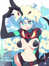 1girls aetherion_art breasts large_breasts nia_teppelin nipple_pasties pasties pointy_chin revealing_clothes skimpy_costume solo tengen_toppa_gurren_lagann