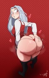 1girls aged_up ass ass_bigger_than_head ass_cleavage ass_focus ass_grab big_ass big_butt blush boku_no_hero_academia bottom_heavy breasts bubble_ass bubble_butt butt_crack clothing dat_ass dumptruck_ass eri_(my_hero_academia) fat_ass female female_only grabbing_own_ass heart hips horn huge_ass light-skinned_female light_skin long_hair looking_back mostly_nude my_hero_academia older_female pants_down pants_pulled_down pantyhose red_eyes small_breasts solo solo_female solo_focus stretched_clothing sweat sweaty sweaty_butt thick_thighs thighs thong tiny_panties tiny_thong white_hair wide_hips yamathegod younger_female