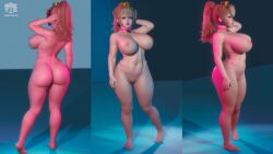 1girls 3d arm_behind_head ass big_ass big_breasts blonde_hair busty fat_ass feet female female_only from_behind from_side hand_on_hip hi_res large_breasts legs mario_(series) model_pose multiple_views navel nintendo nipples nocthis18 nude ponytail pose posing princess princess_peach pussy sensual sideboob solo tanline tanlines thick_thighs toned voluptuous