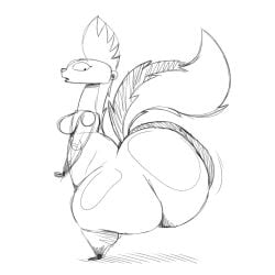 ass big_ass big_butt breathotter female karla_(open_season) open_season open_season:_call_the_nature sketch skunk