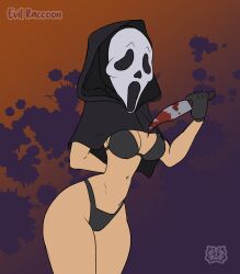 blood evil_raccoon female_ghostface ghostface halloween knife mask medium_breasts scream_(franchise) skinny thong