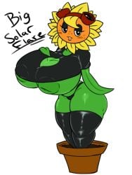 1girls big_ass big_breasts breasts clothed colored female female_only huge_breasts inverted_nipples jyto no_bra plantie plants_vs_zombies sideass solar_flare_(pvz) underboob