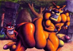 activision anthro ass ass_built_separately ass_to_ass bandicoot big_butt big_penis bubble_butt butt_frottage butt_rubbing crash_(series) crash_bandicoot dasyuromorph duo flexing genitals huge_butt huge_cock hyper hyper_butt hyper_genitalia hyper_penis male male/male male_only mammal marsupial muscular nude pecs penis pushing sex size_difference ten-kun thylacine tiny_tiger traditional_media_(artwork)