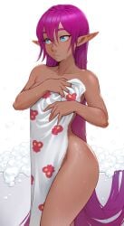 ass breasts cheshirrr shantae shantae_(character) towel