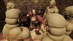 3d adventurer big breasts defeated gangbang gangrape imminent_sex monster orc rape raped_by_monster