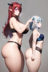 2girls ai_generated breast_envy gawr_gura goobla hololive hololive_english huge_ass huge_breasts irys lineup lingerie pear_shaped shortstack side_view size_difference small_breasts tagme virtual_youtuber