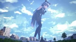 1girls 3d aegir_(azur_lane) animated azur_lane big_breasts breasts city destruction female female_only giantess giantess_growth giga_giantess growth heavenlysize lajest mmd mp4 short_video solo solo_female sound stomping tagme video