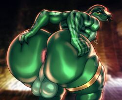 1boy al-zahir anthro balls big_ass big_butt huge_ass huge_butt humanoid klent male male_only male_symbol nipple_piercicng presenting_anus presenting_hindquarters snake solo solo_male spreading_ass spreading_butt spreading_butt_cheeks spreading_cheeks unfluffable