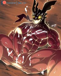 balls bara bna_v5 boner cum cum_on_body erection guilty_gear male male_only muscles muscular nude penis sol_badguy sol_badguy_(dragon_install) solo solo_male spread_legs sweat sweating