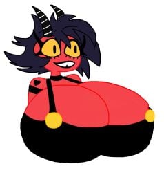 2023 big_breasts boob_window breasts_bigger_than_head bumm213 clothed demon demon_girl female female_only helluva_boss huge_breasts millie_(helluva_boss) vivienne_medrano vivziepop youtube