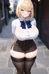 1girls ai_generated dress_shirt goobla hololive hololive_english school_uniform skindentation skirt smug tagme thick_thighs thighhighs virtual_youtuber watson_amelia zettai_ryouiki