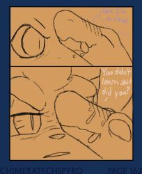 blush bodily_fluids chimeratechspyro comic drooling english_text female hi_res lemurian lombax mammal page_162 panicking patreon ratchet_and_clank reptile rift_apart risk_of_rain risk_of_rain_2 rivet_(ratchet_and_clank) saliva scalie sony_corporation sony_interactive_entertainment sweat tongue tongue_out wide_eyed