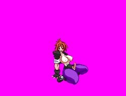 animated black_raiya bouncing_breasts breasts character_request erection futanari gloves huge_breasts intersex lowres m.u.g.e.n mmmmachi nipples orange_hair penis pixel_art red_hair shoes short_hair simple_background tokidensho_angel_eyes topless