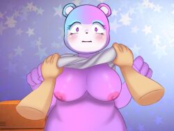 animal_crossing blush breasts duyy_arte judy_(animal_crossing)