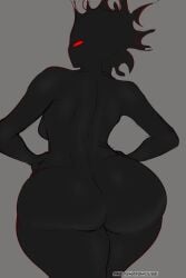 backside black_skin breasts child_bearing_hips hands_on_hips looking_at_viewer looking_over_shoulder madness_combat meaghanshouse nude rule_63 the_auditor thick_thighs