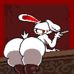 1:1 1girls 2023 animal_humanoid animated annoyed anus ass bent_over big_ass bloody_bunny bloody_bunny_(character) bloody_bunny_(series) border breasts clothing digital_media_(artwork) female furry genitals holding_object huge_ass humanoid jiggling knife lagomorph lagomorph_humanoid legwear looking_back loop mammal mammal_humanoid nude one_ear_up one_eye_closed pixel_(artwork) pixel_animation presenting presenting_hindquarters pussy red_background red_eyes signature simple_background solo solo_female splatter stitch_(sewing) tally_marks thigh_highs toilet_man white_body white_breasts white_fur