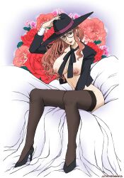 black_socks breasts female female_only glasses heels light-skinned_female light_skin orange_hair sabachiyo_land socks socks_and_heels solo_female spy_x_family stockings sylvia_sherwood tagme thigh_socks thighhighs