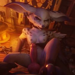 3d_(artwork) absurd_res alliance_symbol_(warcraft) animal_genitalia animal_penis anthro big_dom_small_sub big_ears blizzard_entertainment blue_eyes breasts canid canine canine_genitalia canine_penis choker claws coin collar collar_only digit_ring digital_media_(artwork) dominant duo ear_piercing ear_ring female fennec first_person_view fox fur fur_pattern genitals grin hi_res hindpaw jewelry knife knot looking_at_viewer lying male male/female mammal necklace nude on_back paws peeks_(vulpera) penis piercing pussy questionable_consent ring ring_piercing size_difference smile tail toe_ring vein veiny_penis vixenpeeks vulpera warcraft were werecanid worgen world_of_warcraft