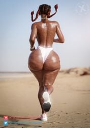 1girls 3d 3d_(artwork) abs absurd_res absurdres apex_legends ass beach big_ass big_breasts bikini_bottom braided_hair braided_twintails brazilian breasts cellulite dark-skinned_female dark_skin female female_only jogging latina latina_milf loba_(apex_legends) long_nails milf multicolored_hair muscular_female nails_painted patreon_username piercing respawn_entertainment running seductive solo sweating tagme tattoo the_x_creator thick_thighs twitter_username wide_hips