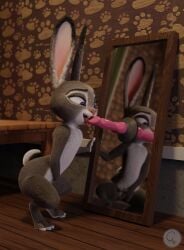 anthro chickenass dildo disney female fur genitals hi_res judy_hopps lagomorph leporid licking mammal nude oral penile penis penis_lick purple_eyes rabbit sex sex_toy solo tail tongue tongue_out zootopia