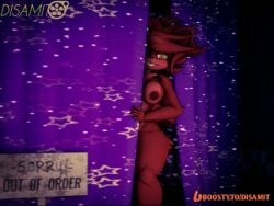 3d 3d_(artwork) cally3d clazzey cryptiacurves disamit fazclaire's_nightclub female fexa fexa_(cryptia) five_nights_at_freddy's fnaf fox foxy_(cally3d) foxy_(fnaf) fredina's_nightclub furry hiding naked nude nude_female scottgames