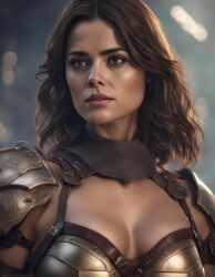 1girls ai_generated armored_female celebrity fantasy female female_only jenna-louise_coleman realistic