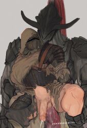 2boys anal anal_sex armor ashen_one big_dom_small_sub big_penis clothed_sex dark_souls dark_souls_3 dragon_slayer_armour from_behind fromsoftware gay helmet helmet_covering_face huge_cock knight leg_grab male male_only mask masked masked_male motion_lines penis shay40420543 size_difference stomach_bulge stomach_deformation veiny_penis yaoi