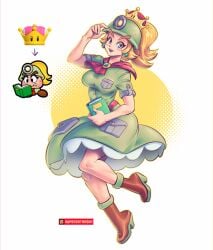 clothed dress female female_only goombella goombette mario_(series) new_super_mario_bros._u_deluxe nintendo paper_mario paper_mario:_the_thousand-year_door super_crown supersatanson