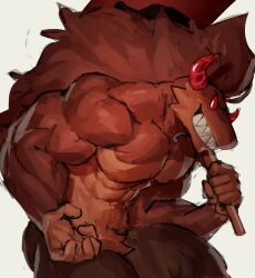 absurd_res anthro bara choco_werehound_brute cookie_run cookie_run_kingdom furry male_only muscles muscular papyuuno schwarzwalder solo