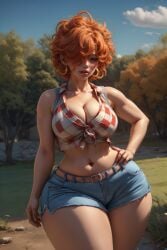 ai_generated blush cartoon_network cleavage ed_edd_n_eddy huge_breasts kanker_sisters lee_kanker midriff realistic red_hair seductive_look the_hotshot thick_thighs wide_hips