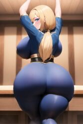 ai_generated aki_rosenthal arms_up backboob big_ass from_behind goobla hololive huge_ass huge_breasts looking_back tagme thick_thighs virtual_youtuber wide_hips