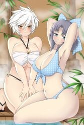 2girls bikini lindaroze miyabi_(senran_kagura) multiple_girls senran_kagura source_request tagme yumi_(senran_kagura)