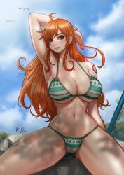 breasts female female_only kyopink nami one_piece orange_hair post-timeskip solo swimsuit