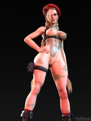 3d 3d_(artwork) 3dart 3dx blonde_hair cammy_white leotard pinup street_fighter street_fighter_6 taidoro