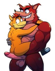 2boys activision anthro anthro_on_anthro ass balls bandicoot bara biceps big_dom_small_sub big_muscles brother butt crash_(series) crash_bandicoot crunch_bandicoot dominant duo elfein erect erect_penis erection fur furry furry_only gay genitals grin hair hot_dogging humanoid_genitalia humanoid_penis imminent_sex incest larger_male male male/male male_only mammal marsupial multicolored_body multicolored_fur muscular muscular_male no_humans orange_body orange_fur penis red_body red_fur red_hair sex simple_background size_difference smaller_male smile stand_and_carry_position standing standing_sex teeth two_tone_body two_tone_fur vein video_games white_background yaoi