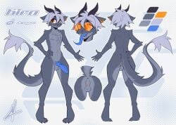 absurd_res dragon ear_piercing eyewear furry glasses hi_res horn kira knot long_tongue male midnightflight model_sheet piercing skinny solo solo_focus tail tail_tuft tongue tuft