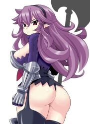 armor_knight_(disgaea) ass assless_pants behind_view big_ass breasts disgaea disgaea_d2 female_knight konno_tohiro large_breasts nippon_ichi_software thick_ass thick_thighs thighhighs thighs