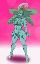 1girls annon anthro anthrofied big_breasts big_lips bikini bimbo bimbofication bimbofied female female_only flower flower_on_head full_lips green-skinned_female green_hair green_lips green_skin high_heels ivysaur leaf_bikini leaf_hair muscular muscular_arms muscular_female muscular_thighs navel nintendo pokemon pokemon_(species) red_eyes short_hair wide_hips