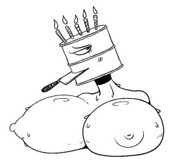 animate_inanimate big_breasts cake inanimate machinesymmetry