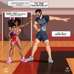 2d afro age_difference asian asian_male breasts class coach dark-skinned_female dodgeball gym height_difference high_school illustratedsins jock muscles poc schoolgirl student teacher teacher_and_student tight_clothin tights training