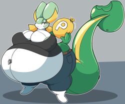 air_inflation anthro balloon_fetish big_breasts bloated_belly breasts breasts_bigger_than_head female huge_breasts inflation mario_(series) p-balloon pokémon_(species) pokemon scalie serperior super_mario_world thick_thighs vindaloon wide_hips