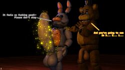 bonnie_(fnaf) dick felhesznelenev five_nights_at_freddy's fnaf gay golden_freddy_(fnaf) growth growth_(enlargement) growth_sequence huge_balls huge_cock hyper hyper_cock hyper_penis ingame_model magic original_character penis richardbunbon tease teasing