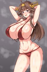 big_breasts breasts dechinosuke female female_only huge_breasts kantai_collection kongou_(kantai_collection) pechita