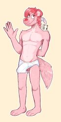 anthro briefs bulge clothing erection gesture hi_res hyena male mammal solo syforg underwear waving waving_at_viewer white_briefs white_clothing white_underwear